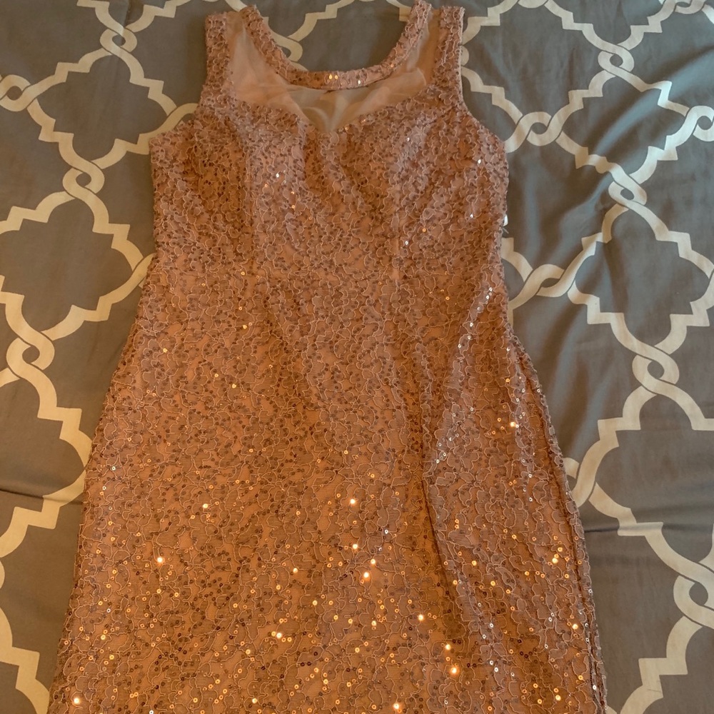 SOLD! Jodi Kristopher Blush Sparkle Dress